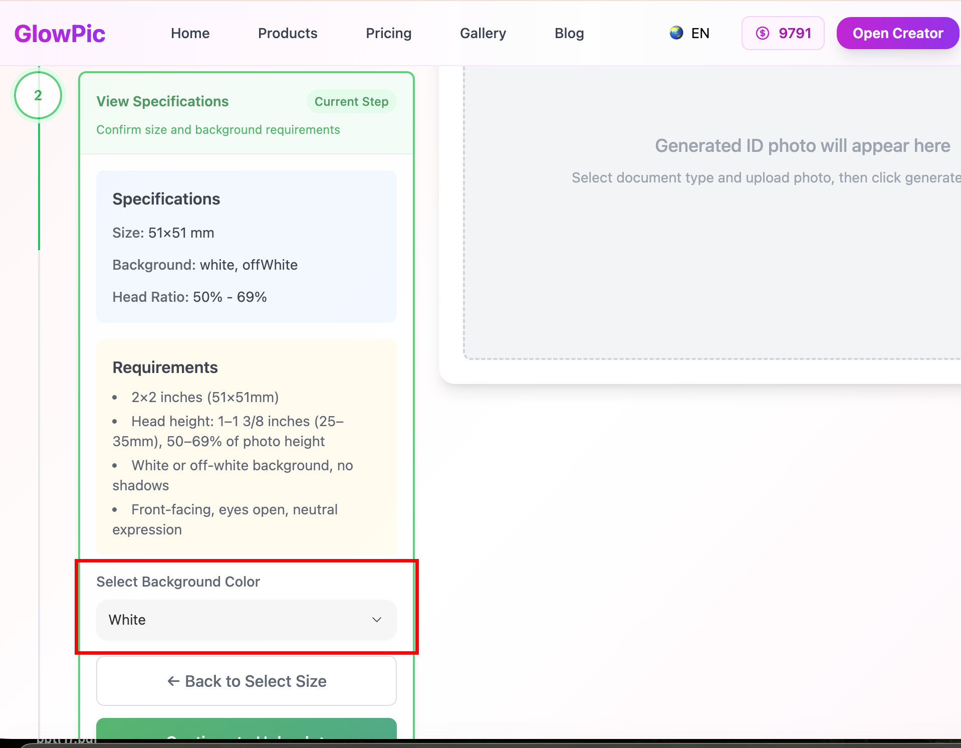 Select ID Photo Type